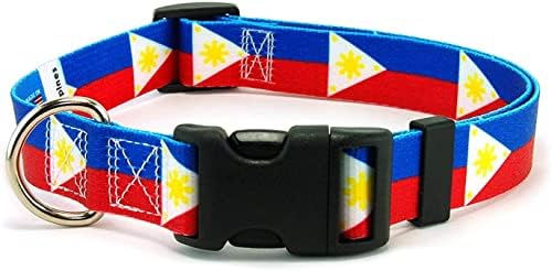 צווארון כלבים בפיליפינים | דגל הפיליפינים | אבזם שחרור מהיר | מיוצר ב- NJ, ארהב | לכלבים קטנים